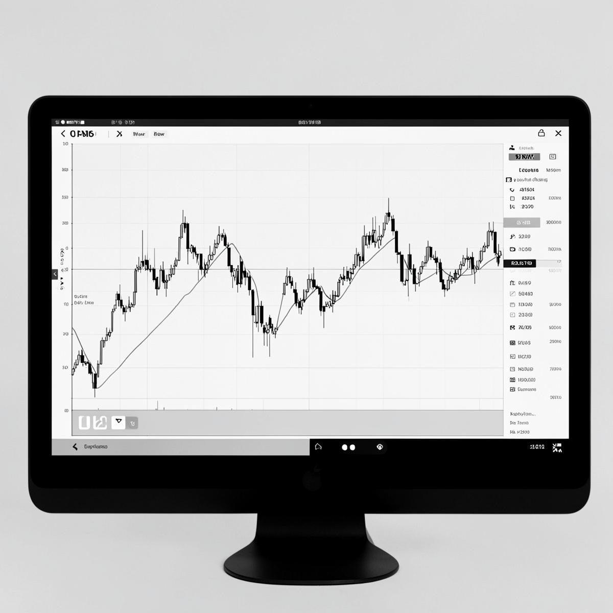Detailed stock market chart on a digital screen